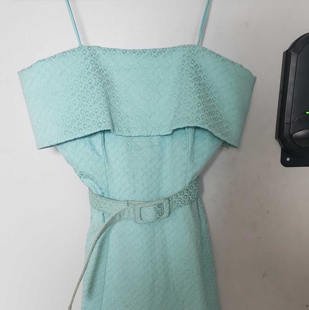 Belle Badgley Mischka teal dress